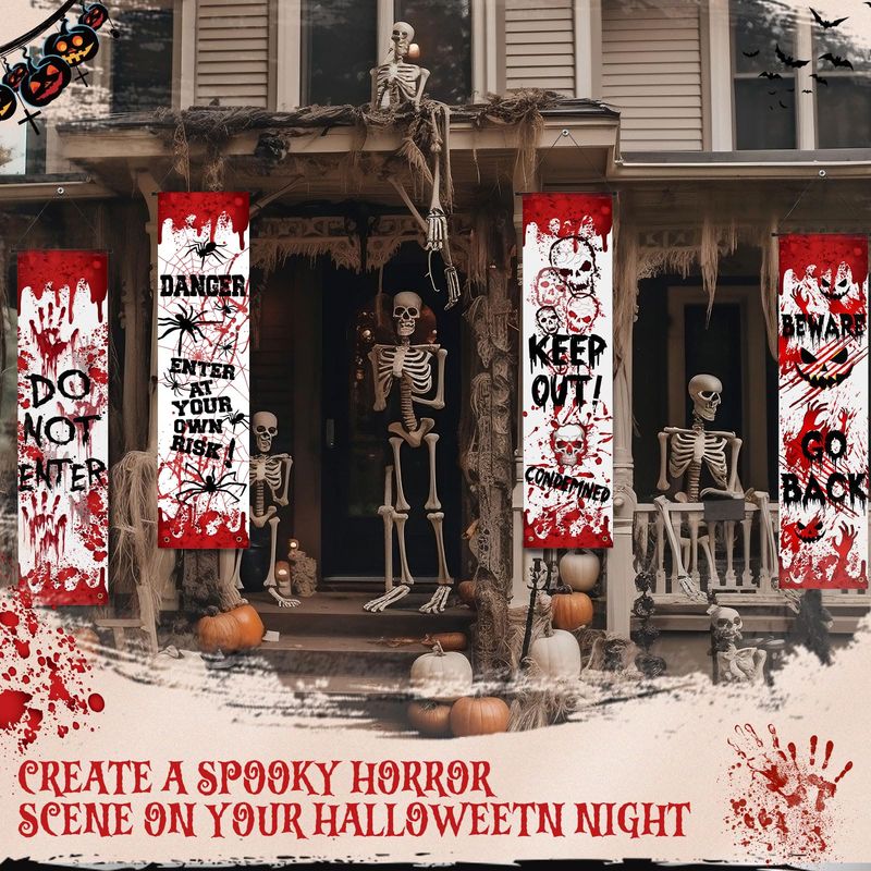Halloween Skeleton Decoration - VIKAMA Capa de Porta de Halloween
