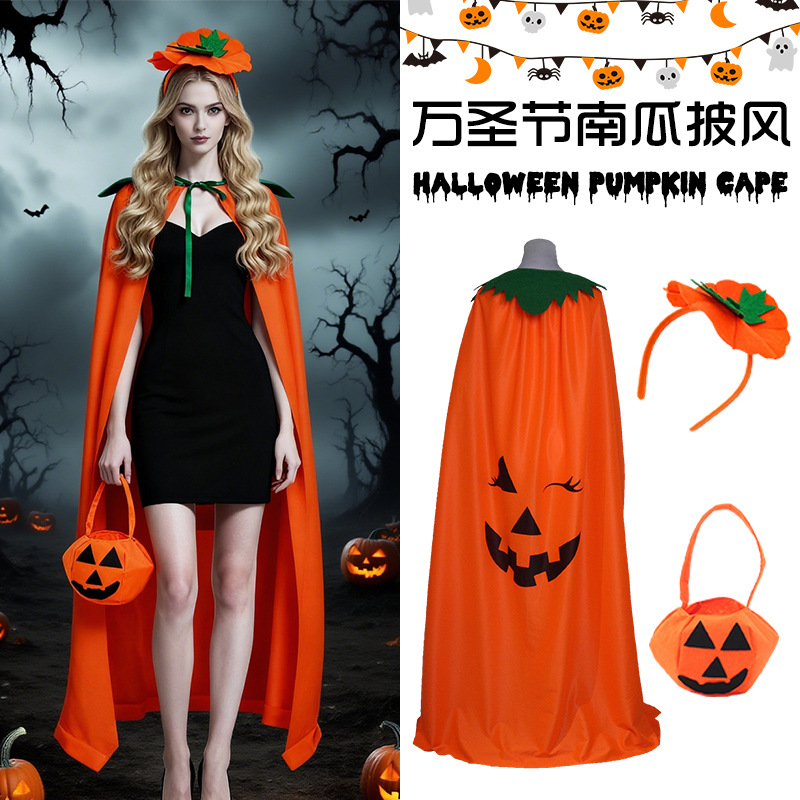 Pumpkin Lantern Halloween - Conjunto de capa de fantasia de