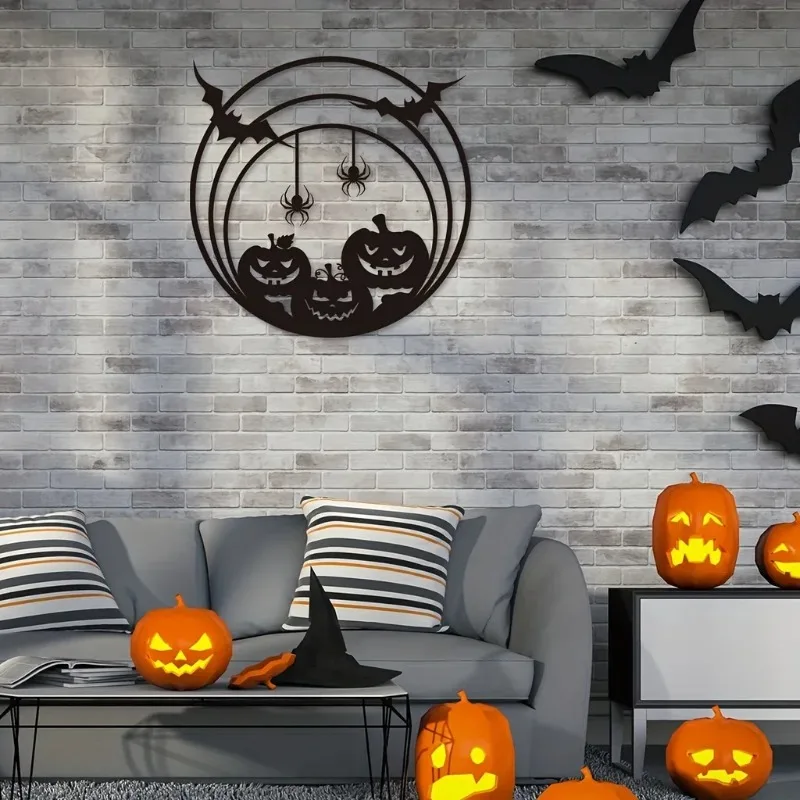 Arte de parede metálica para o - Spider Web Halloween Decoration avaliação e preço