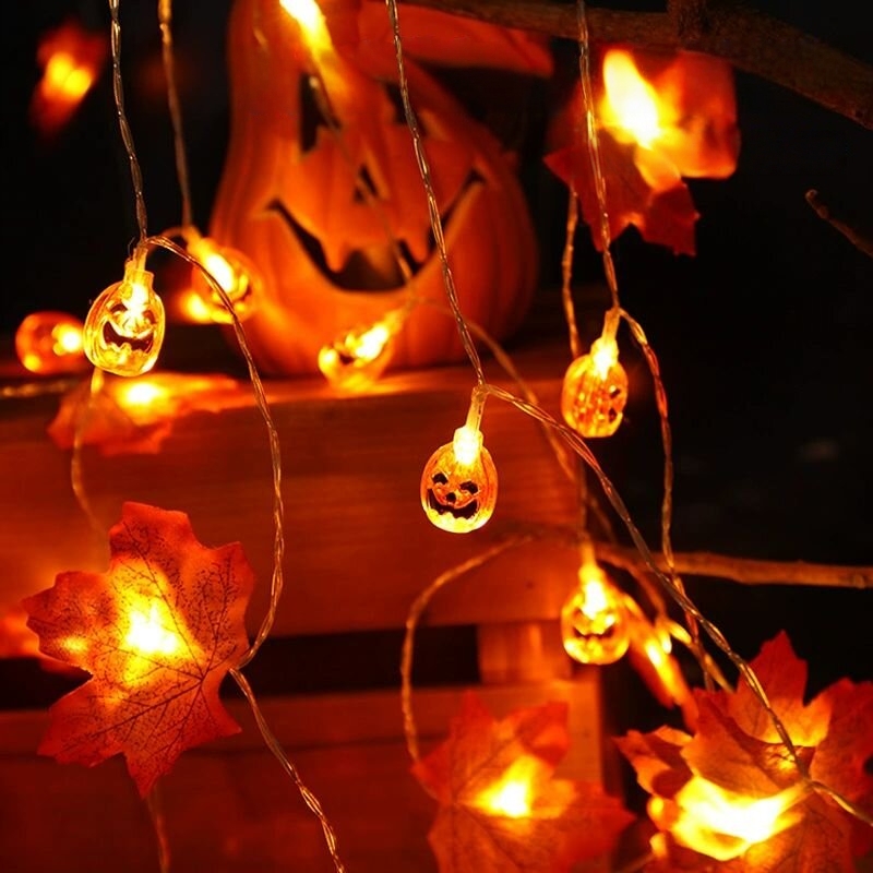 1PC Luzes de Cordão LED de Hal - Halloween Led String Lights Orange avaliação e preço