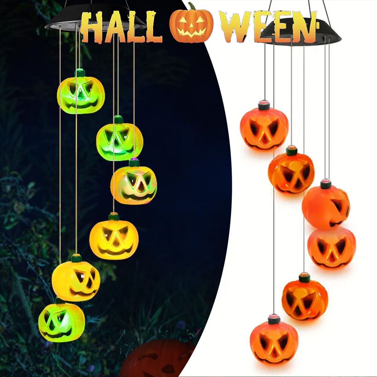 Sinos de Vento de Abóbora de H - Halloween Pumpkin Decor Led avaliação e preço