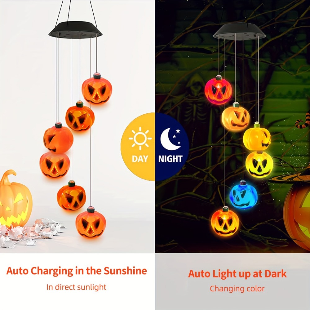 Sinos de Vento de Abóbora de H - Halloween Pumpkin Decor Led avaliação e preço