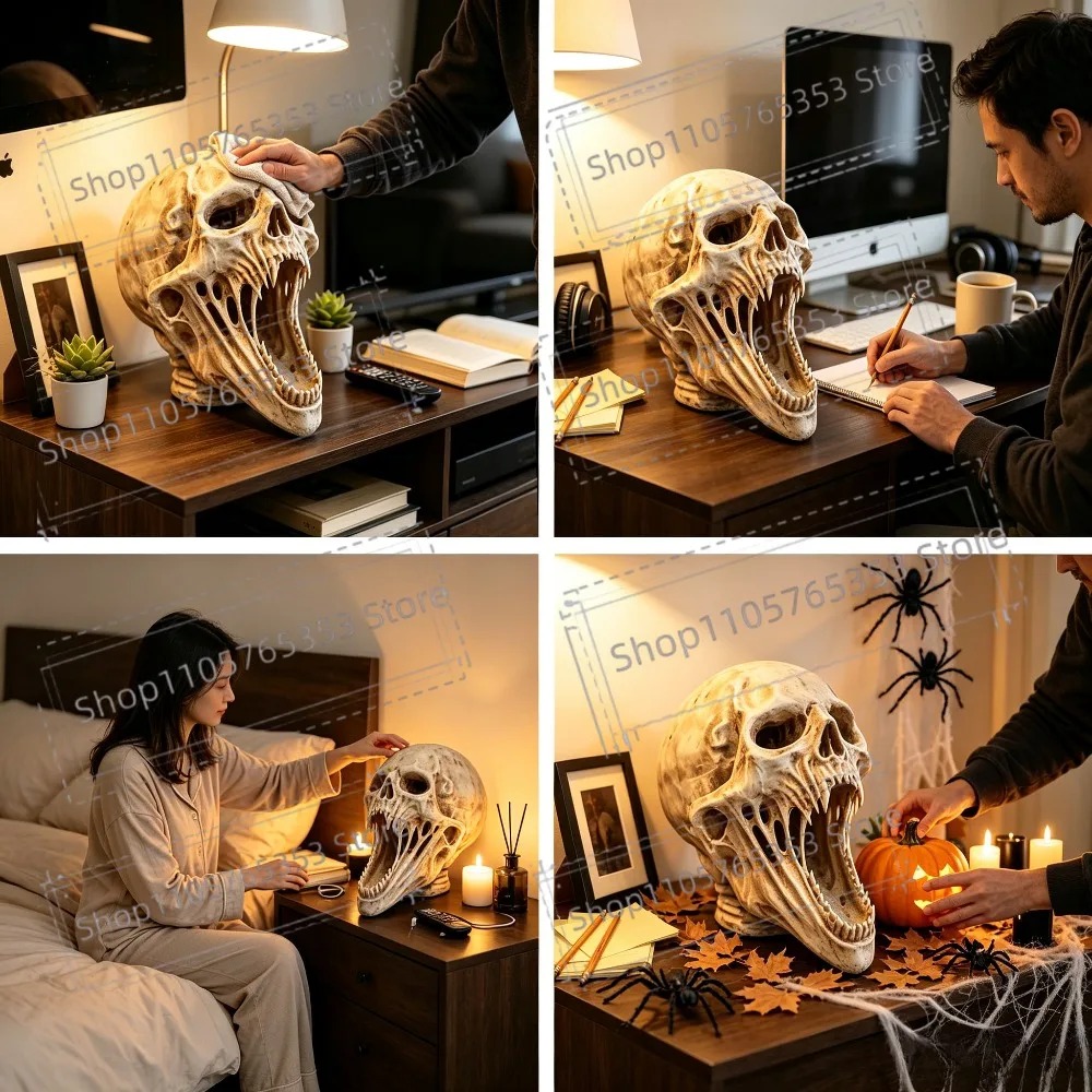 Estátua de Crânio Gótico Grita - Halloween Skeleton Decoration avaliação e preço