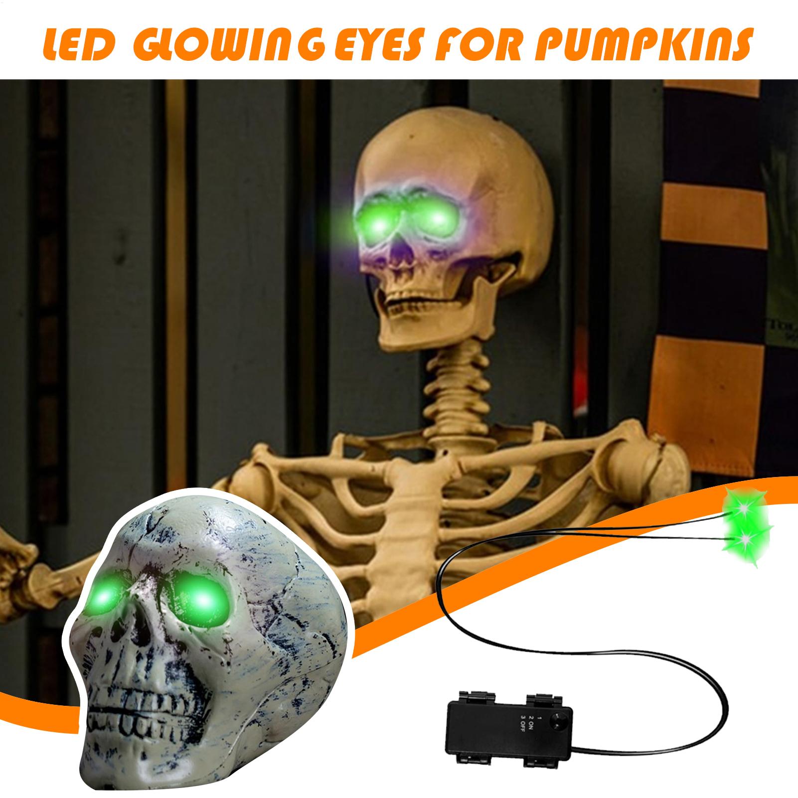 Olhos de Esqueleto LED Brilhan - Halloween Pumpkin Decor Led avaliação e preço