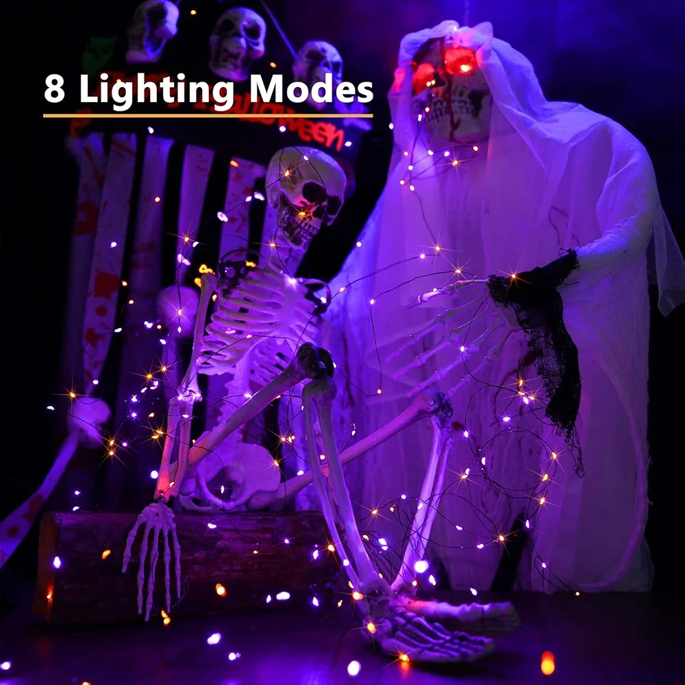 10-120m fio de cobre luzes da  - Halloween Led String Lights Orange avaliação e preço