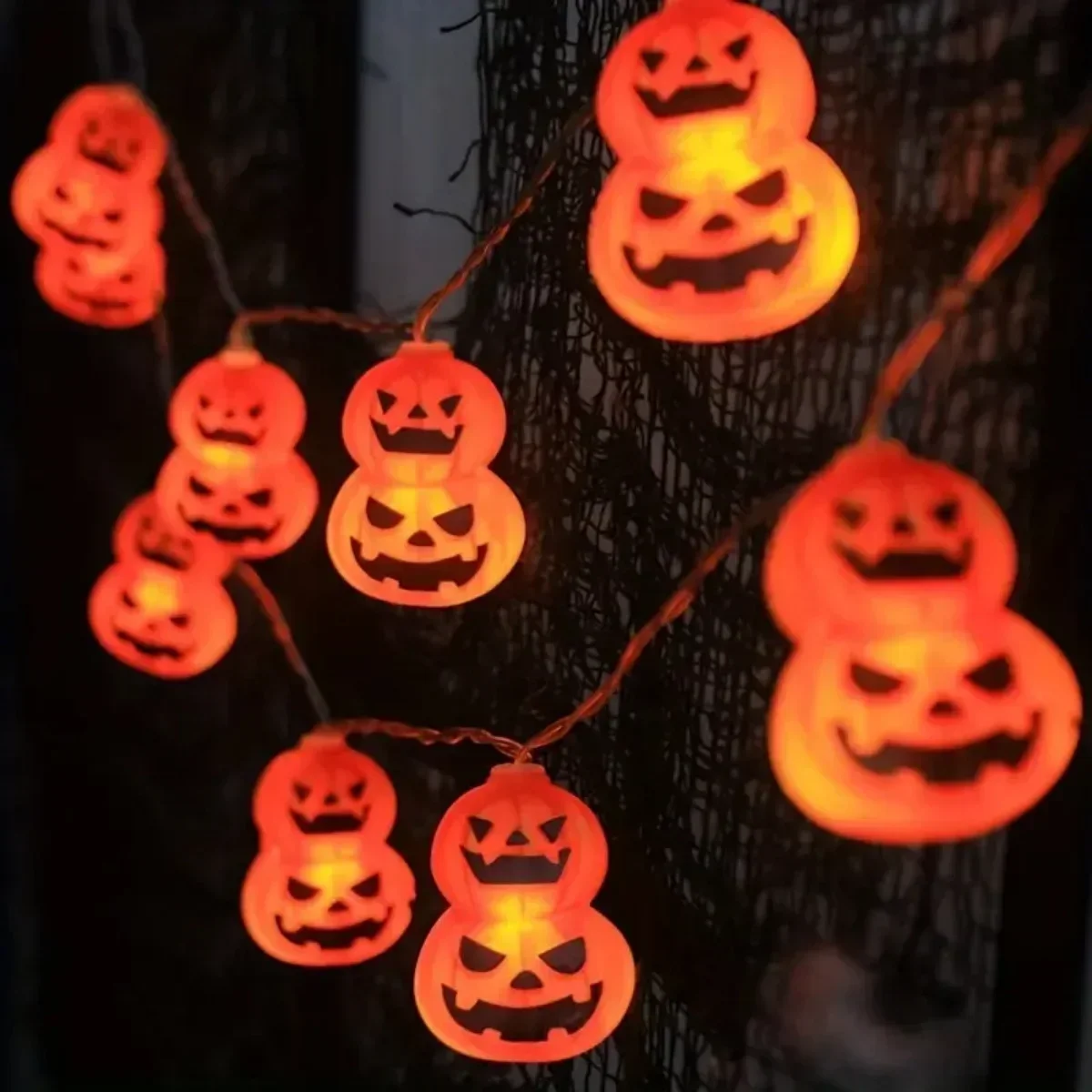 Luzes de Cordão Jack O Lantern - Halloween Led String Lights Orange avaliação e preço