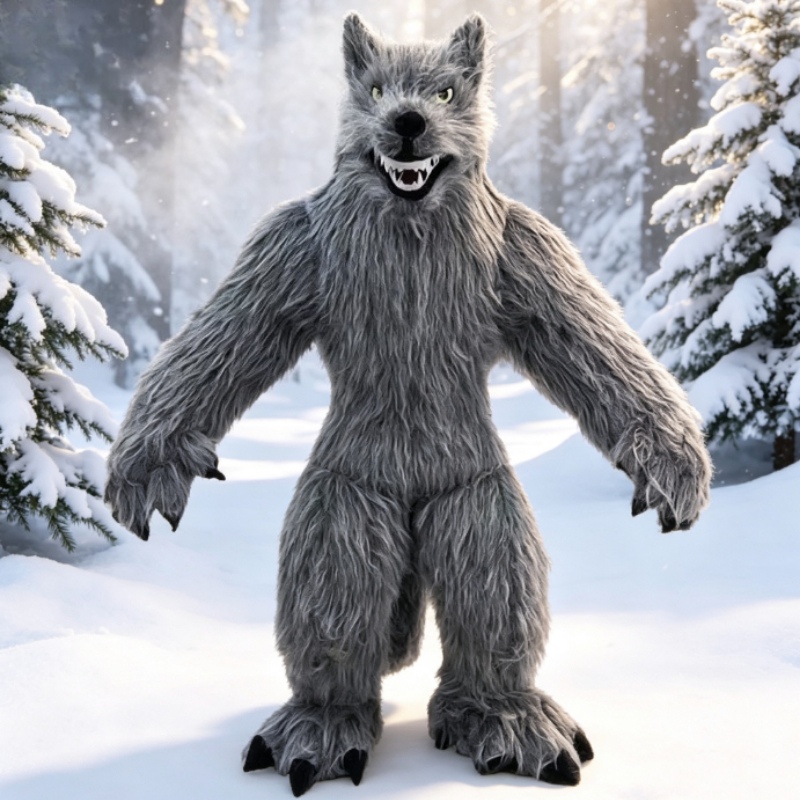 Fantasia de Mascote Lobo Cinza - Halloween Costume Adult avaliação e preço
