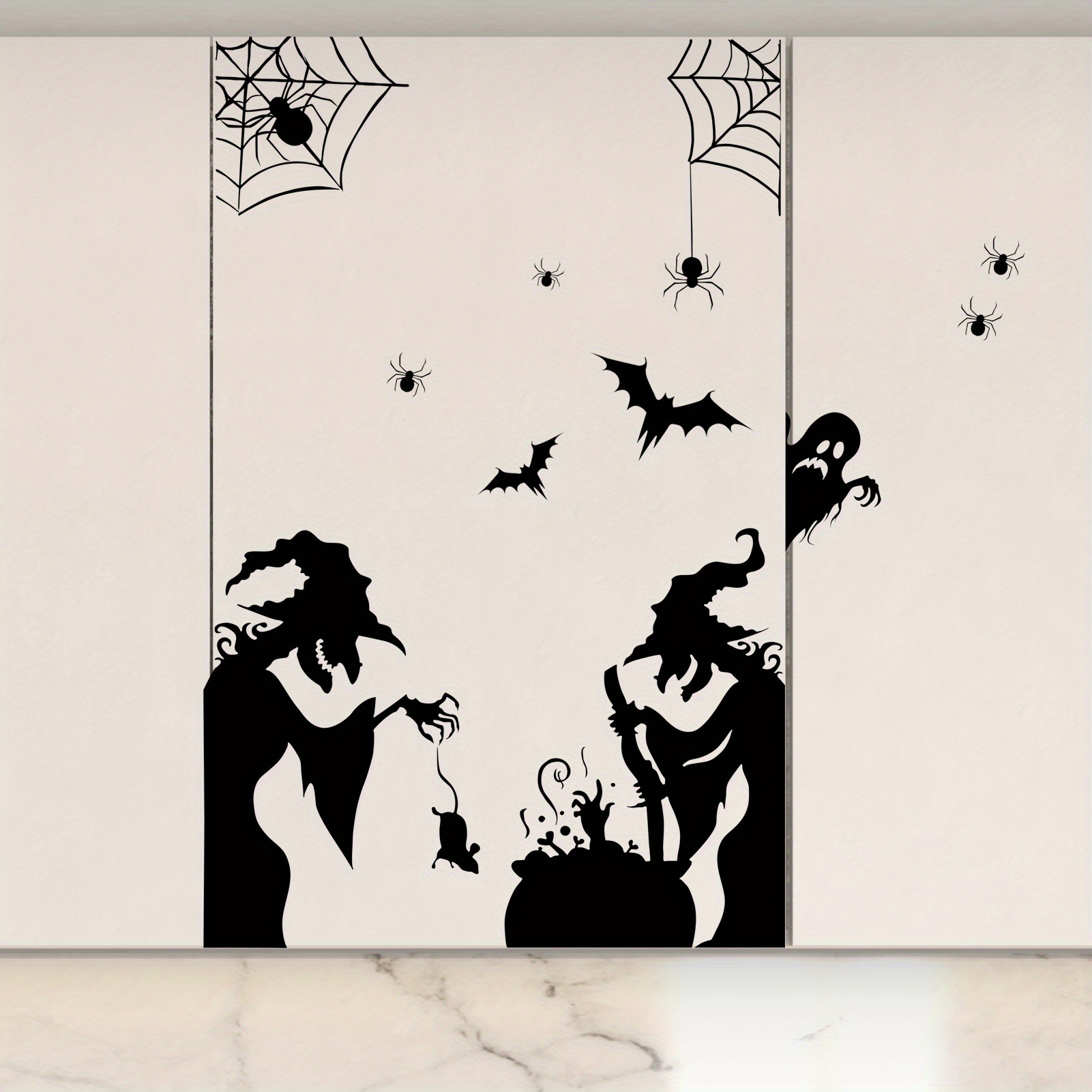 Adesivos Eletrostáticos para J - Spider Web Halloween Decoration avaliação e preço