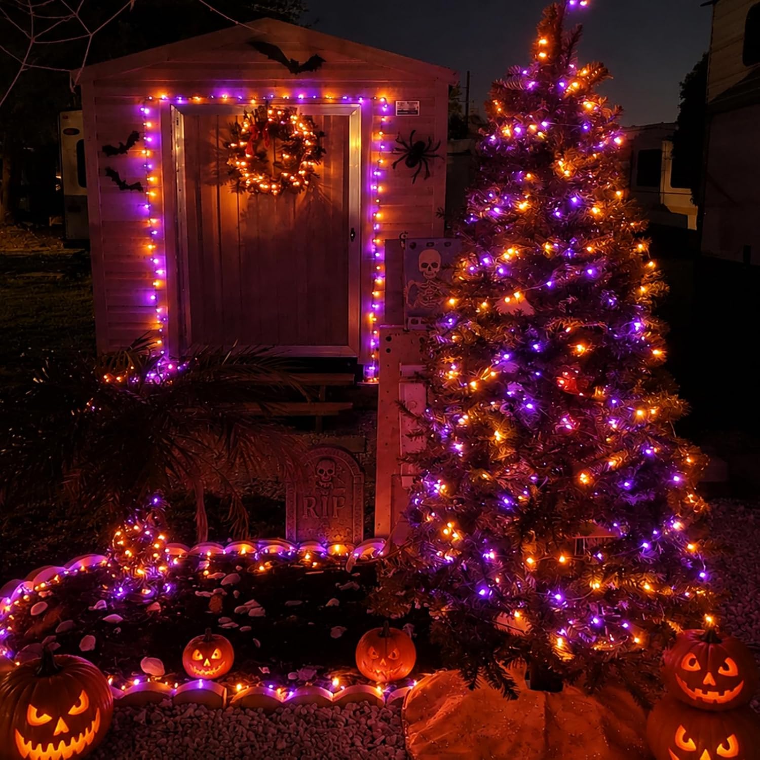 Luzes de Cordão Solar de Cobre - Halloween Led String Lights Orange avaliação e preço