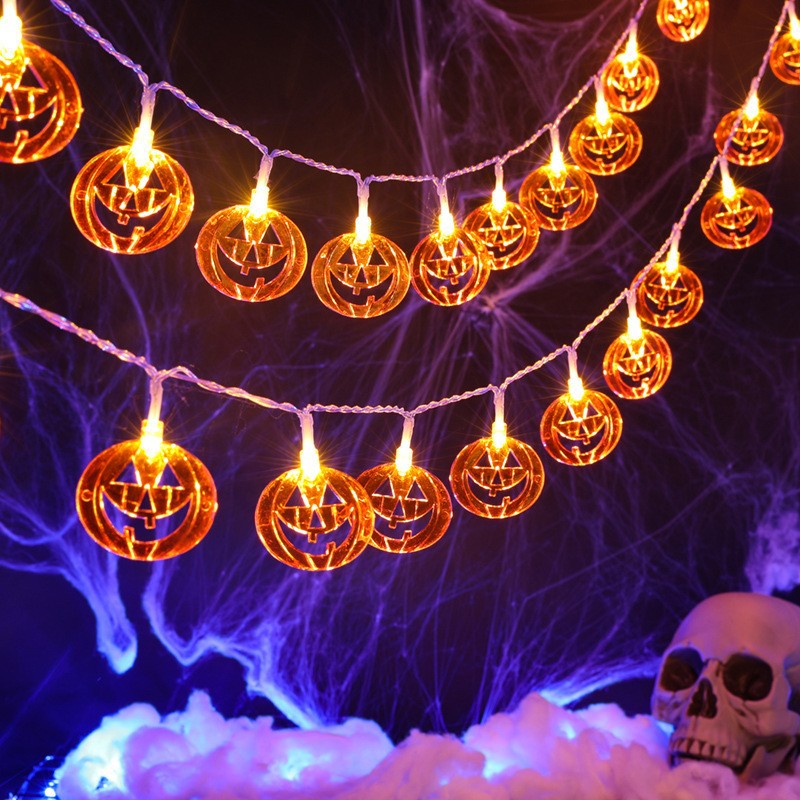 Luzes de cordão de abóbora vaz - Halloween Led String Lights Orange avaliação e preço