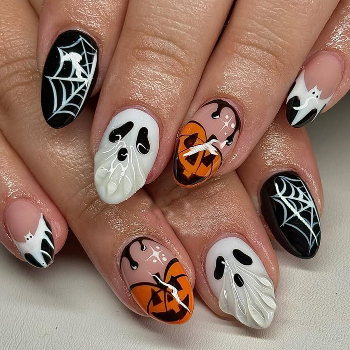 Unhas Postiças de Halloween co - Pumpkin Lantern Halloween avaliação e preço
