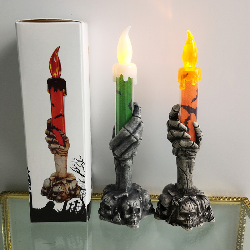 Vela LED de Halloween com Esqu - Halloween Pumpkin Decor Led avaliação e preço