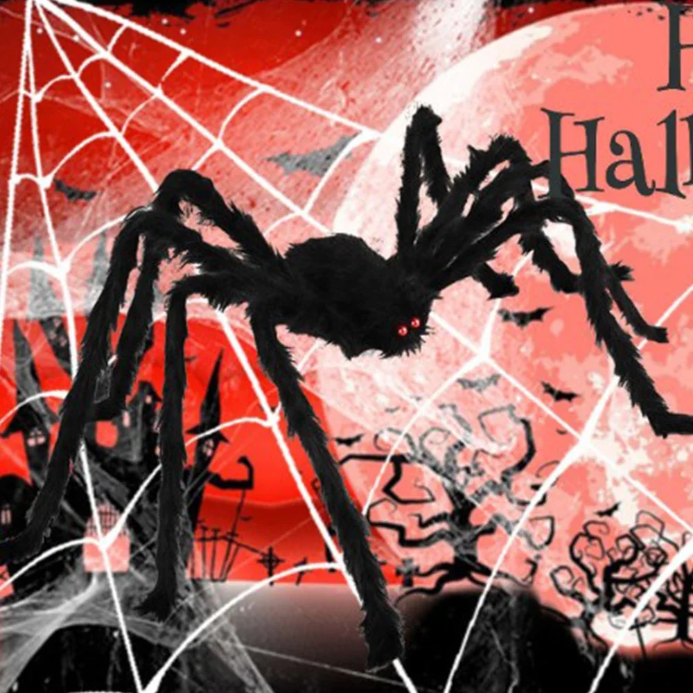 1-2 unidades de aranha de pelú - Spider Web Halloween Decoration avaliação e preço