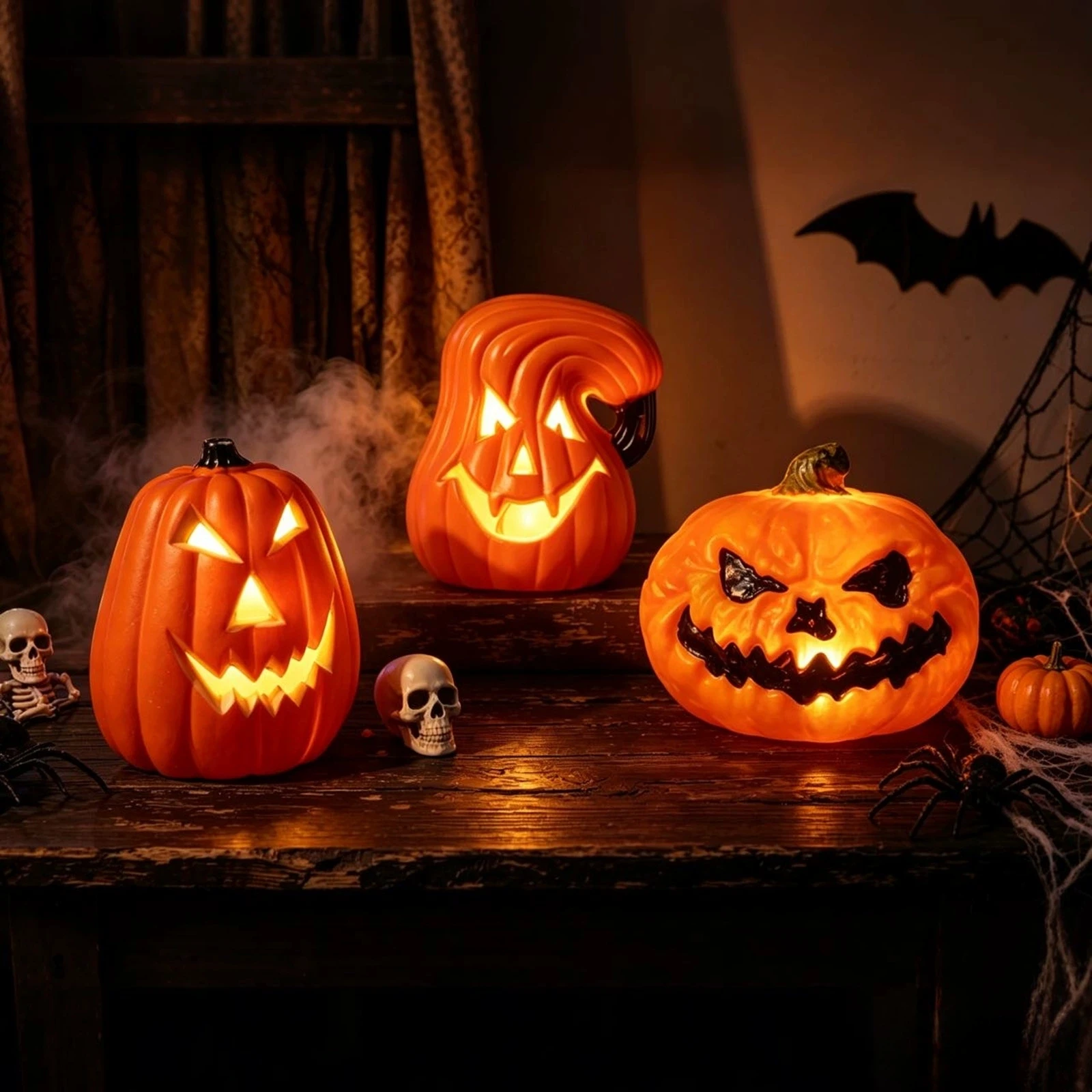 Decoração de Abóbora LED de Tr - Halloween Pumpkin Decor Led avaliação e preço